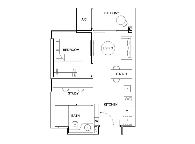 condo size one bedroom study