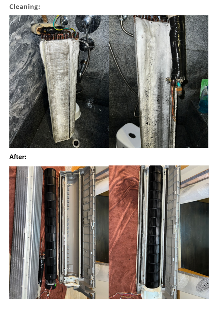 aircon after chemical cleaning refurbished